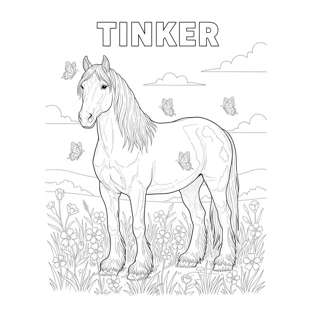 coloriage cheval tinker