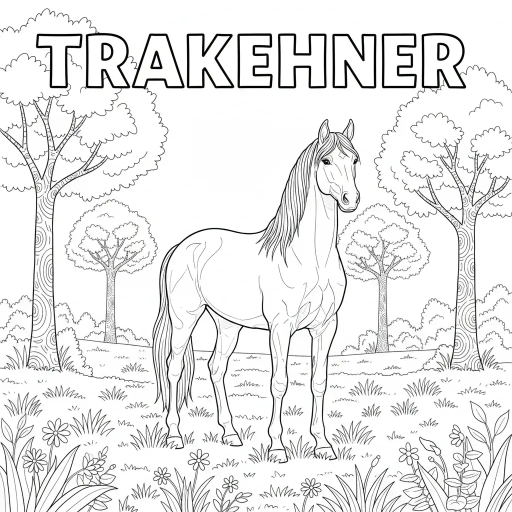 coloriage cheval trakehner