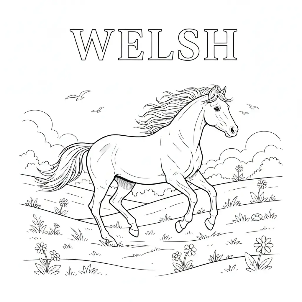 coloriage cheval welsh
