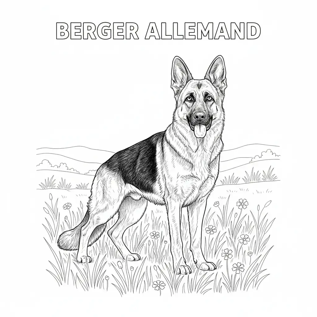 coloriage chien berger allemand