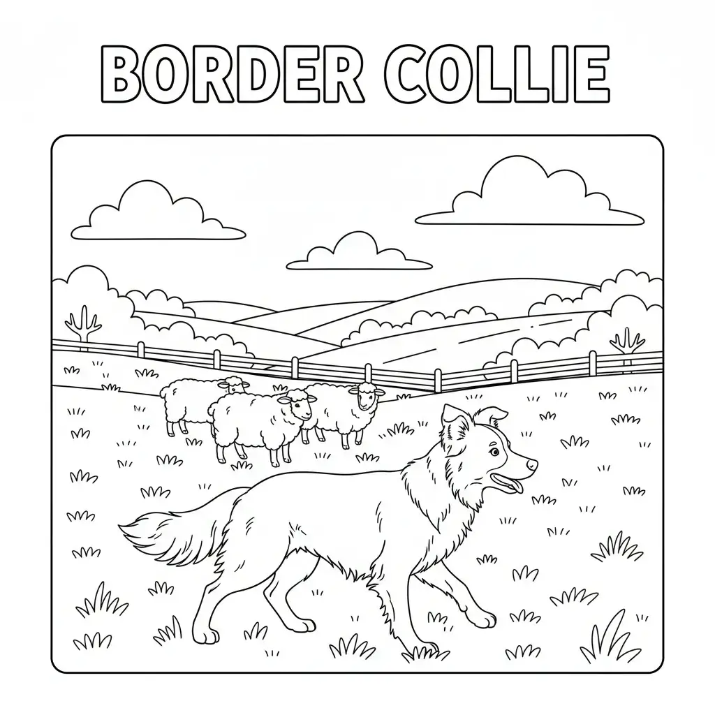 coloriage chien border collie