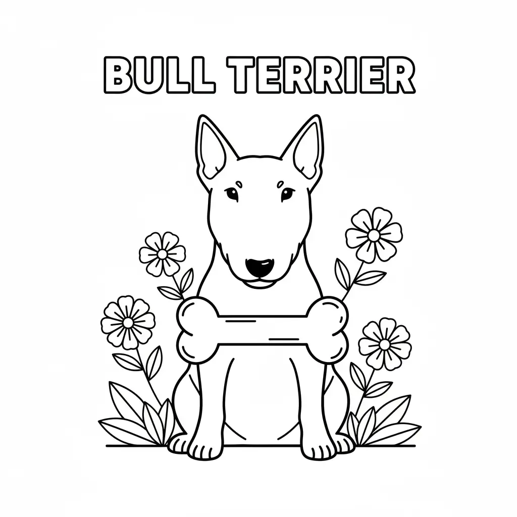 coloriage chien bull terrier