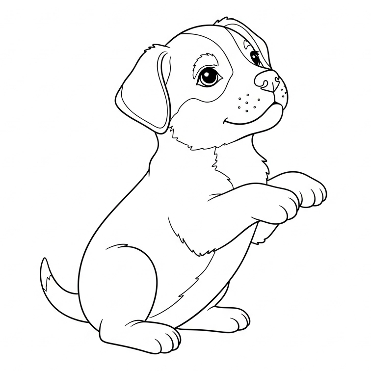 coloriage chien chiot enfant