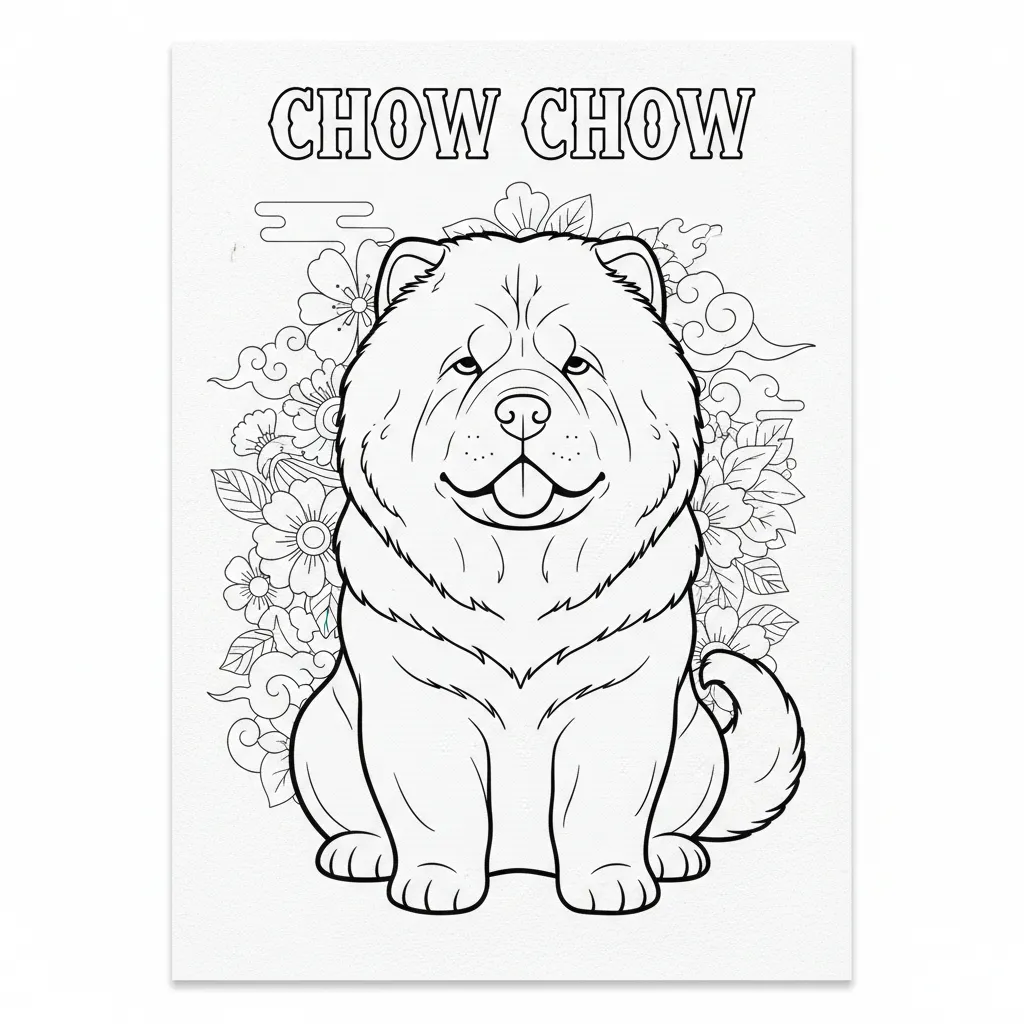 coloriage chien chow chow