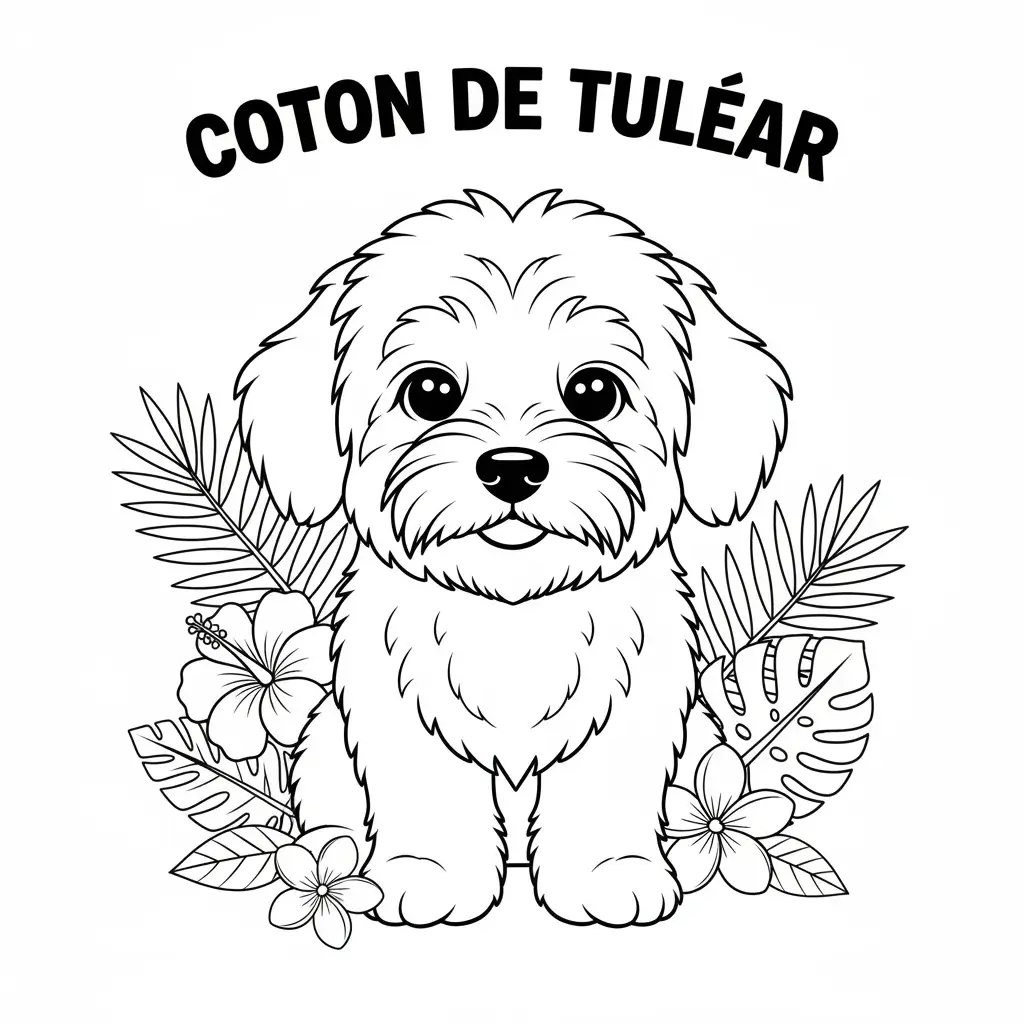 coloriage chien coton de tulear