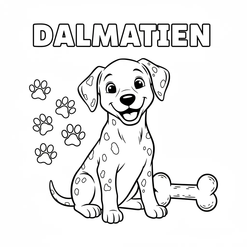 coloriage chien dalmatien