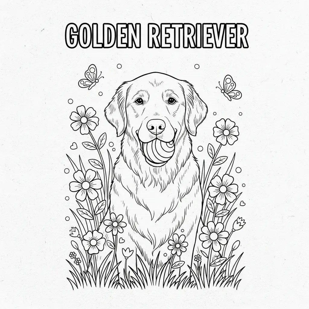 coloriage chien golden retriever