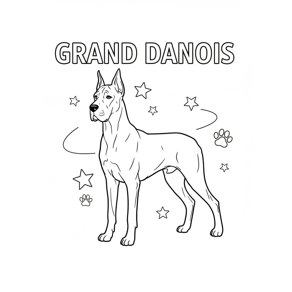 coloriage chien grand danois