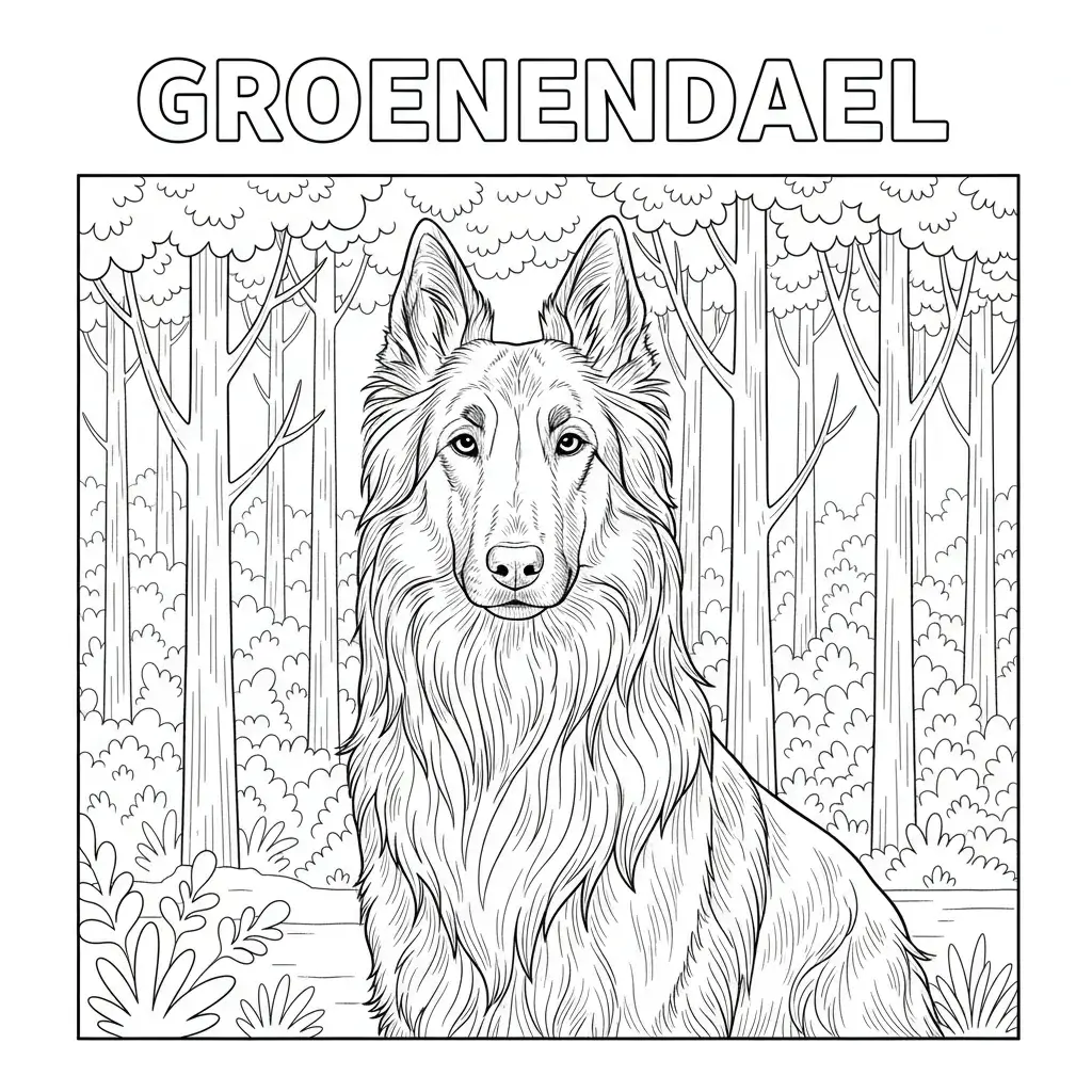 coloriage chien groenandael