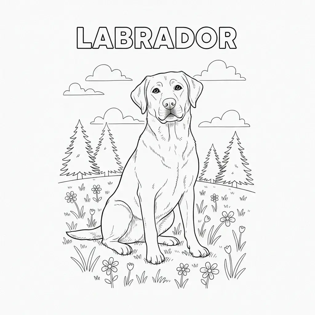 coloriage chien labrador