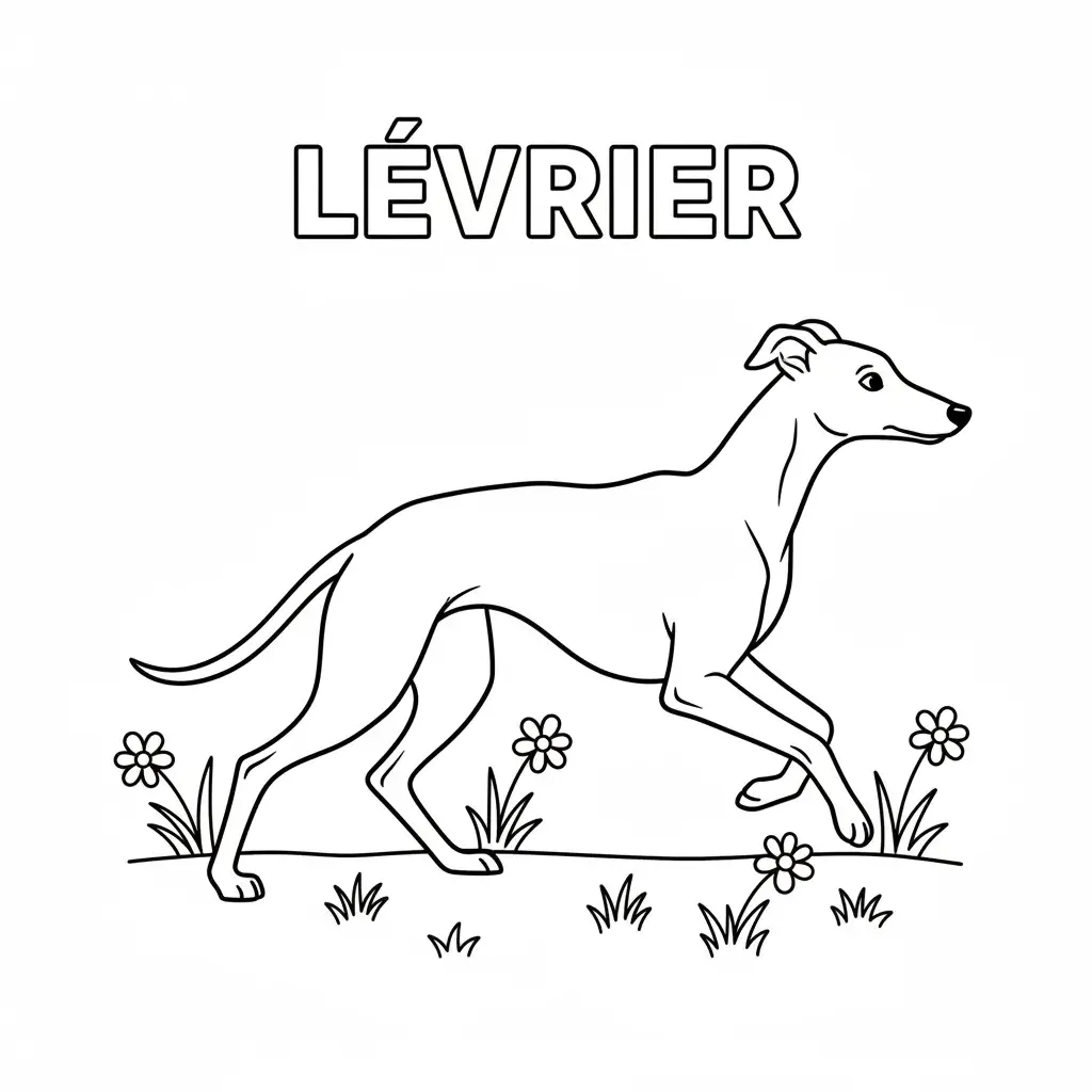 coloriage chien levrier
