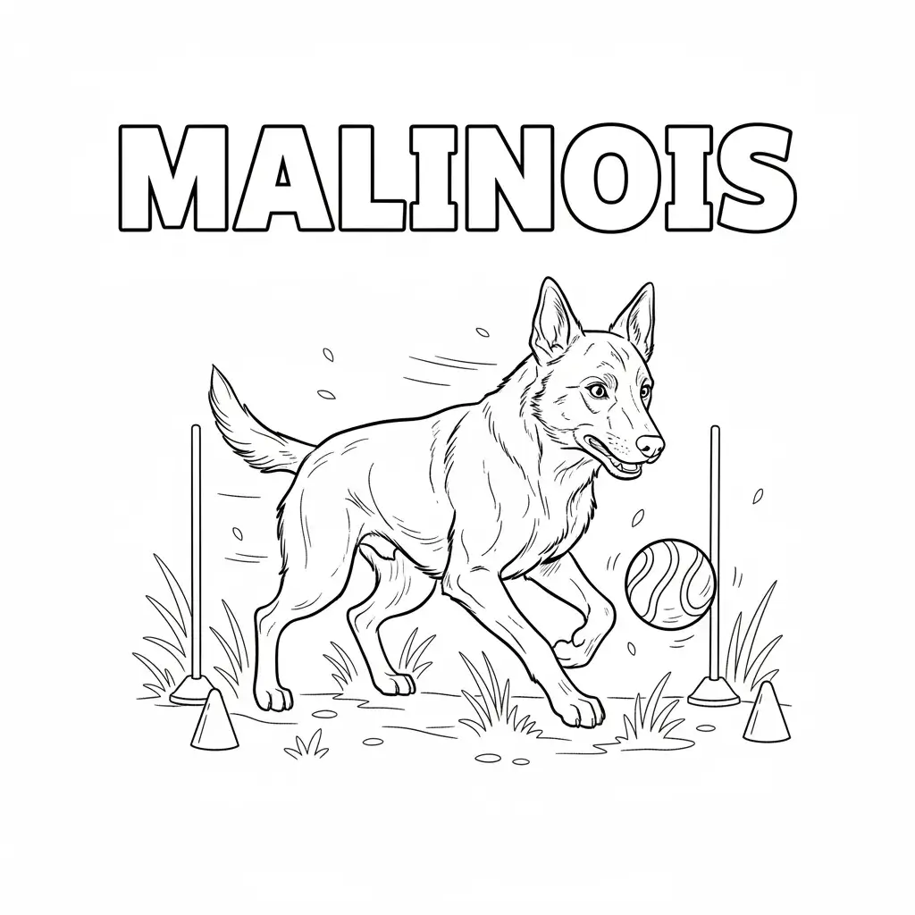 coloriage chien malinois