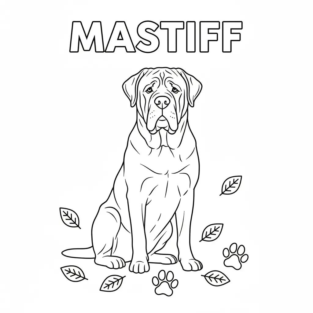 coloriage chien mastiff