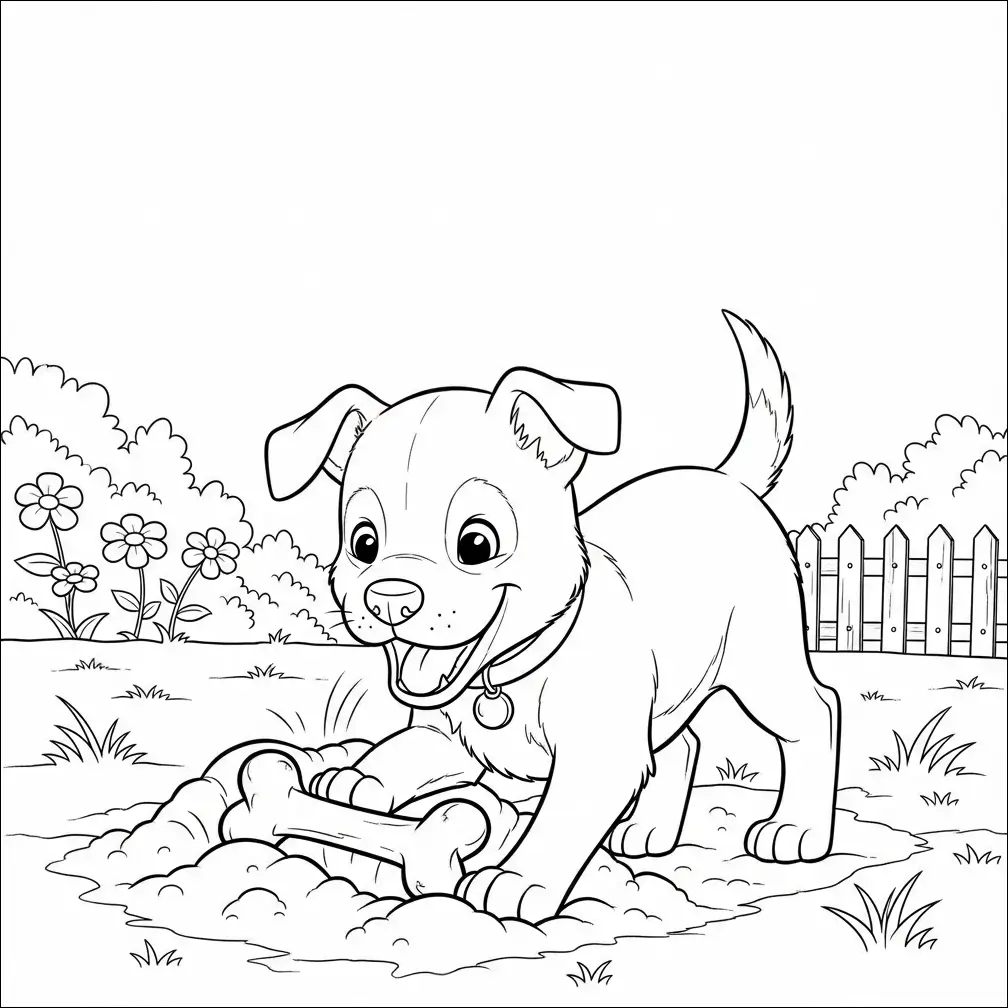 coloriage chien os