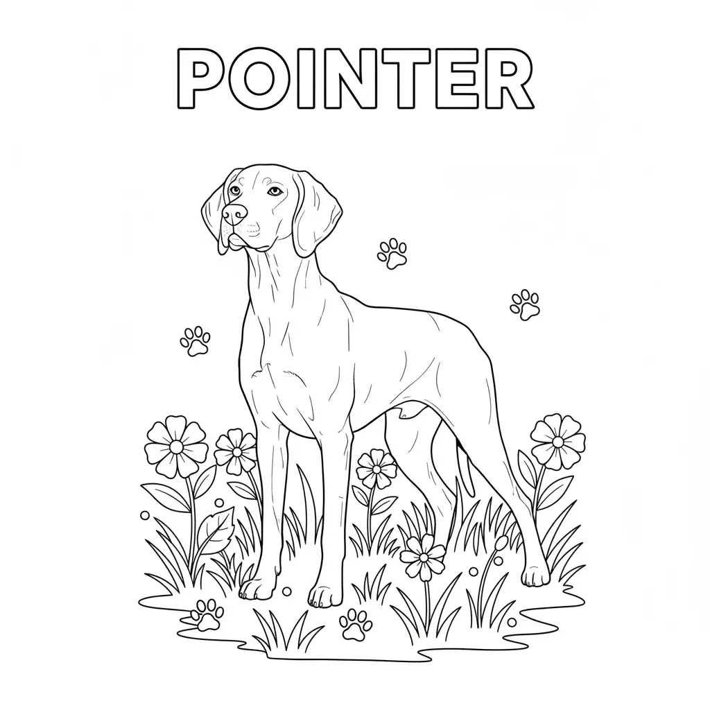 coloriage chien pointer