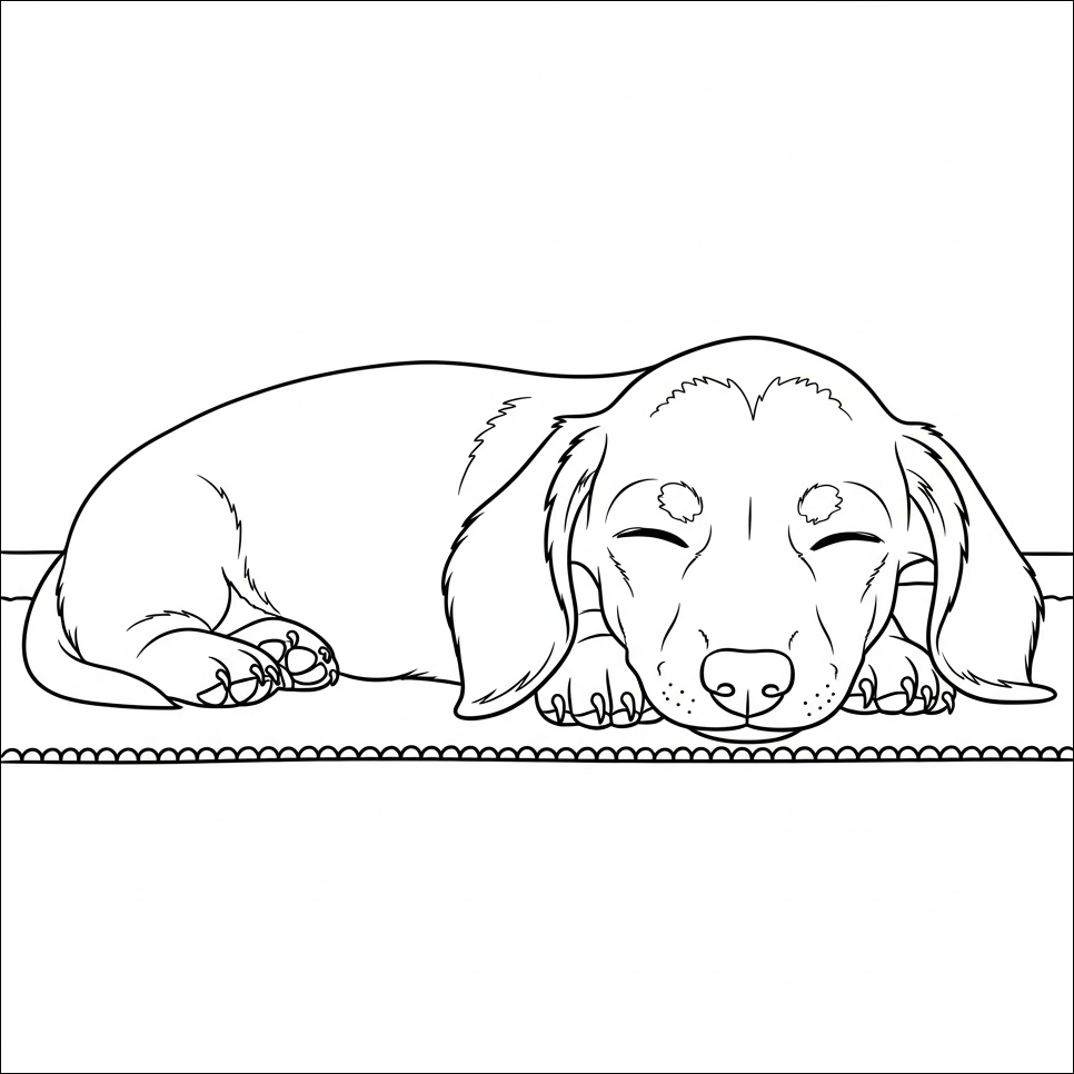 coloriage chien qui dort