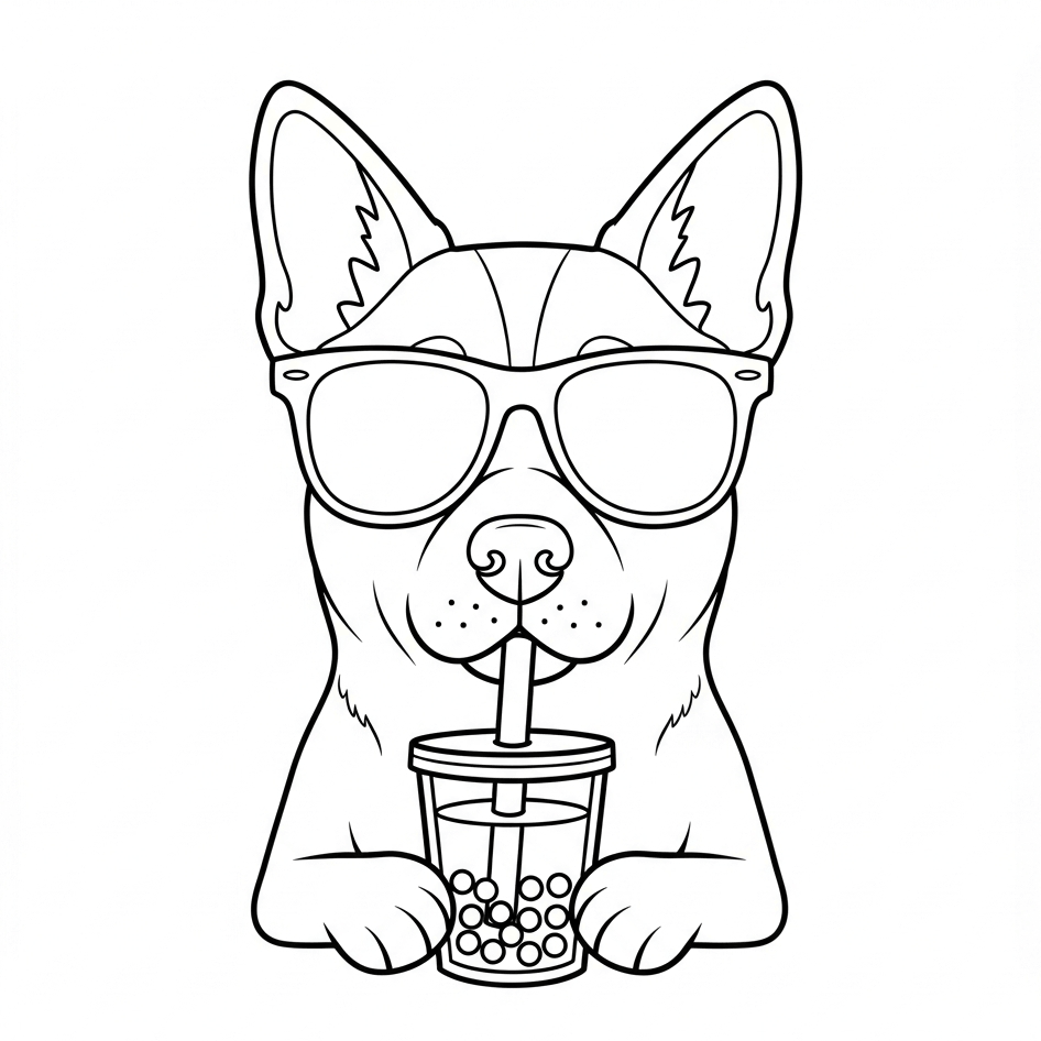 coloriage chien rigolo