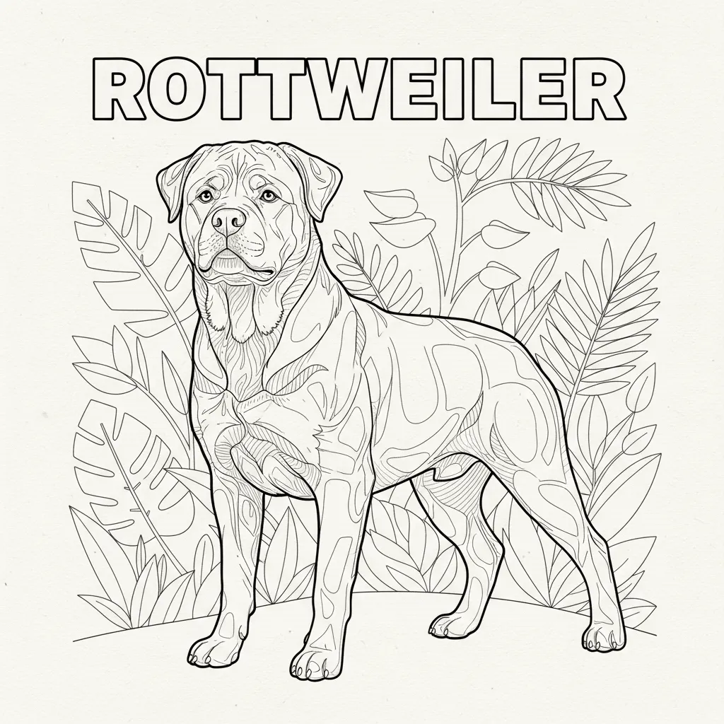 coloriage chien rottweiler