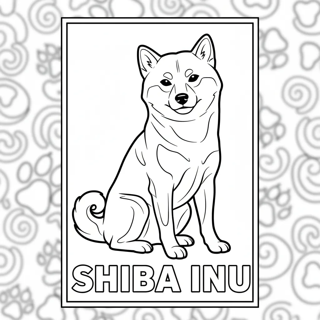 coloriage chien shiba inu