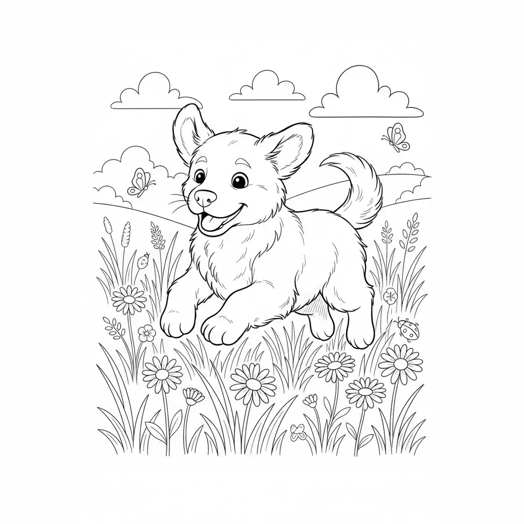 coloriage chien simple