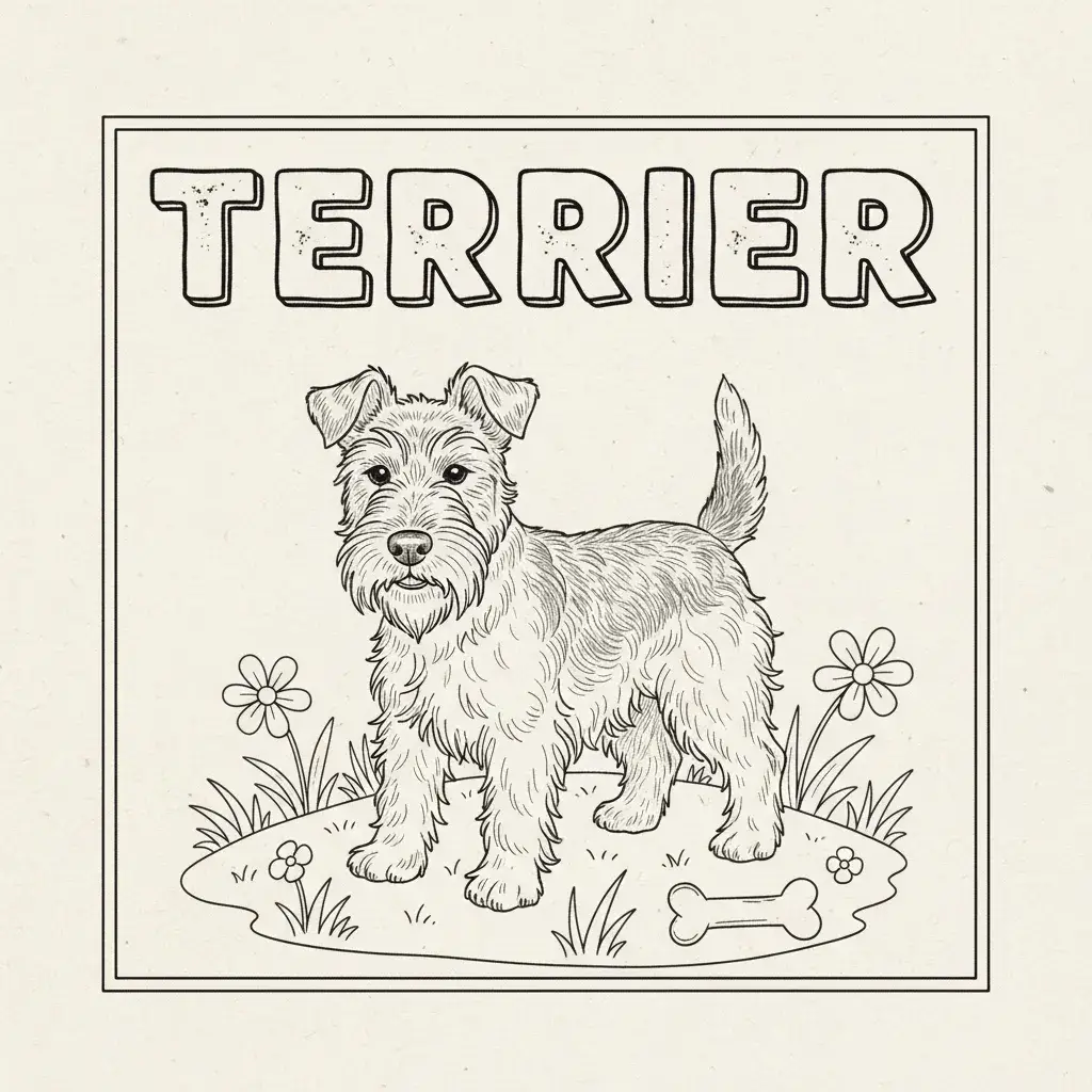 coloriage chien terrier