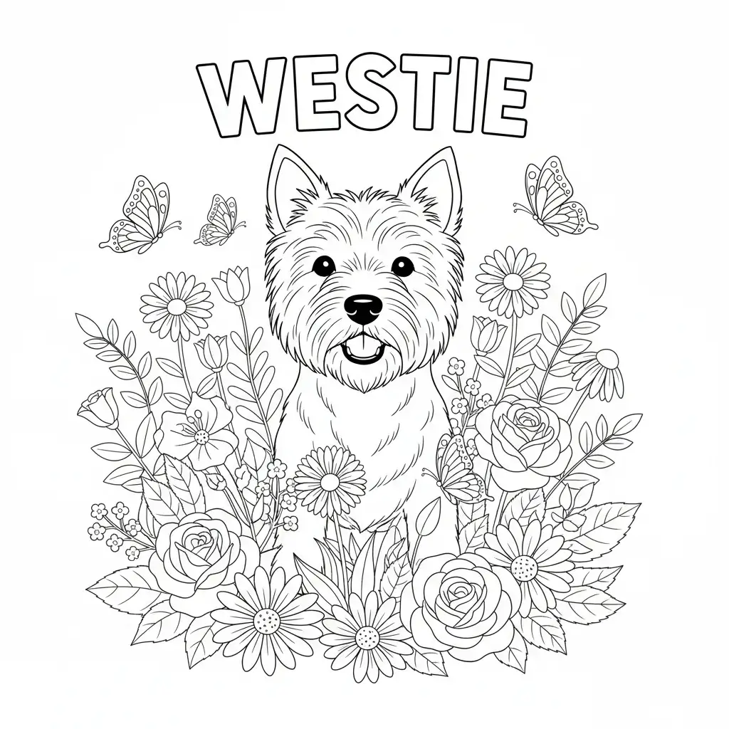 coloriage chien westie