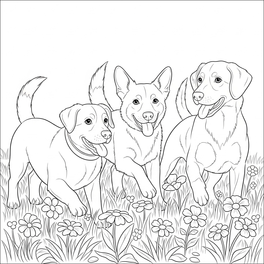 coloriage chiens