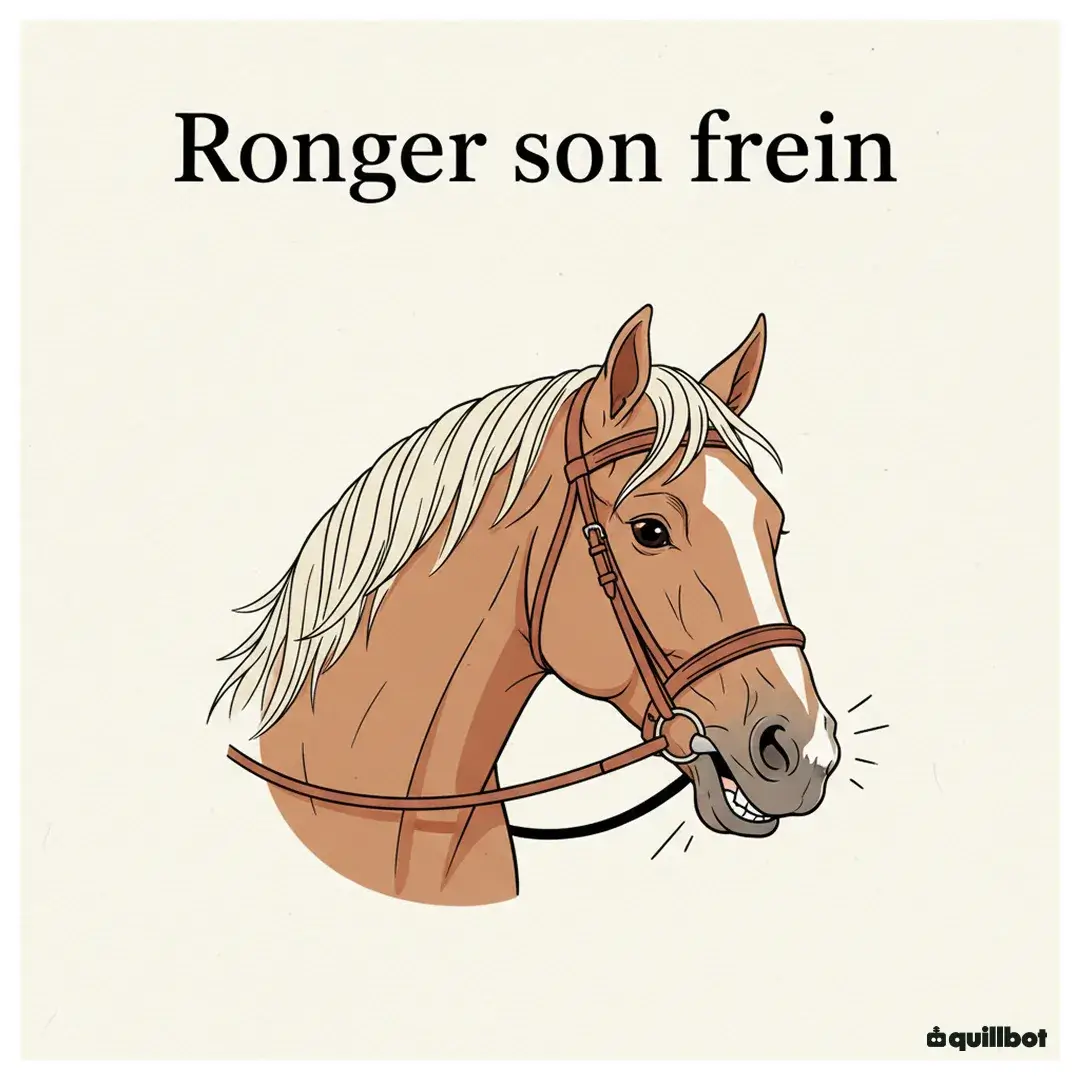 expression ronger son frein