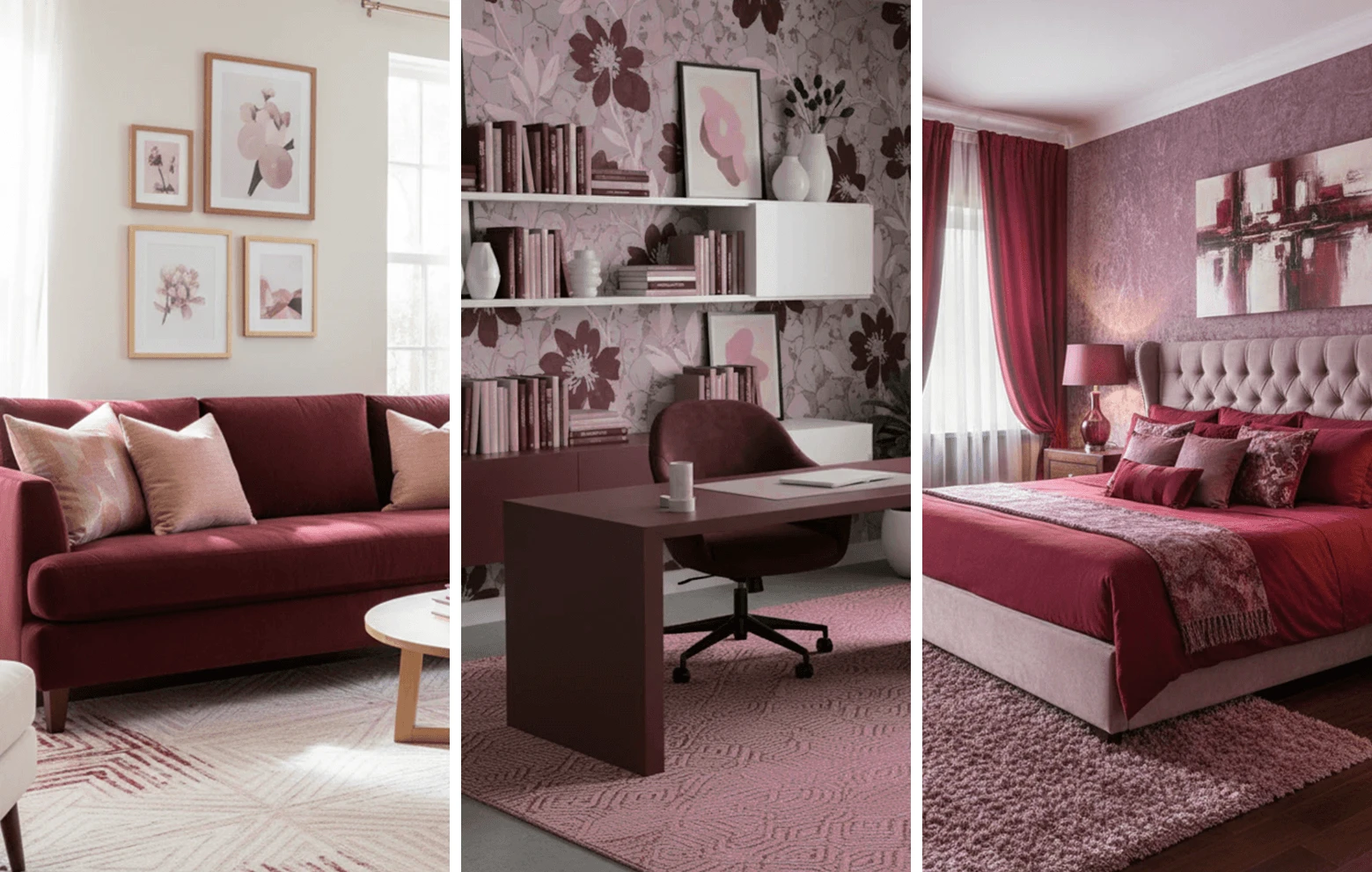Bordeaux und analoge Farben
