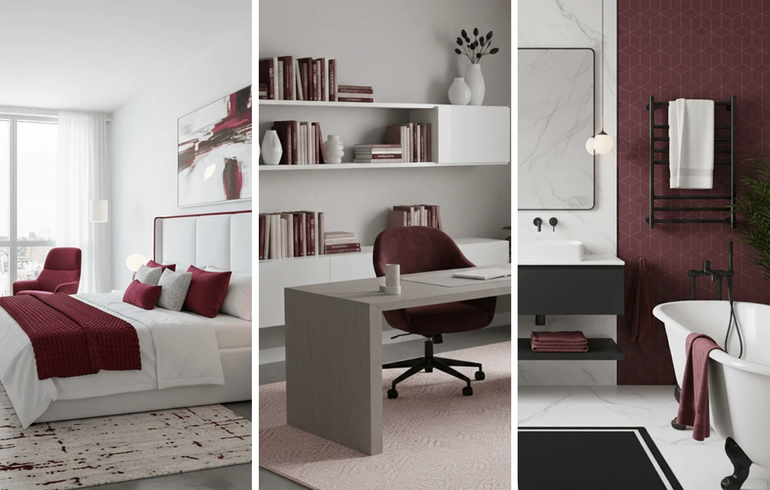 Bordeaux und neutrale Farben