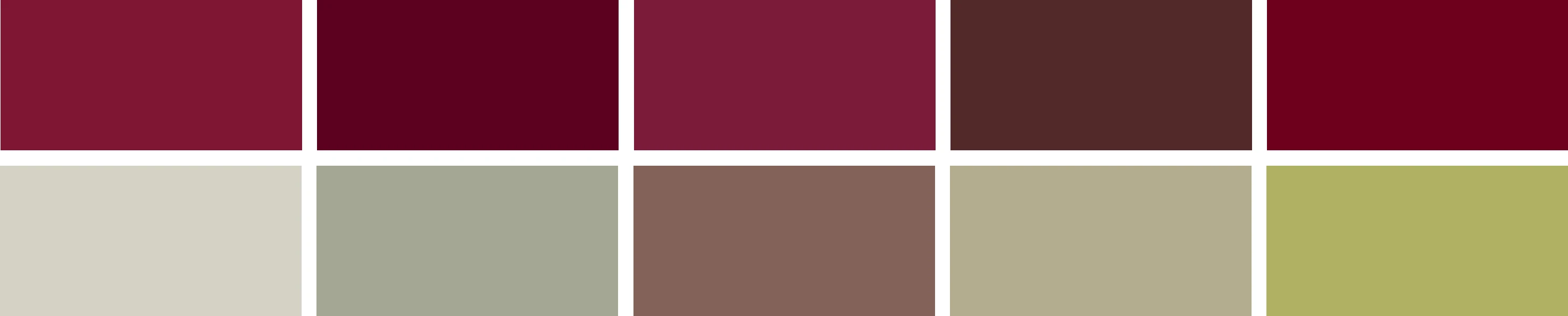 Farbpalette Bordeaux und Naturfarben