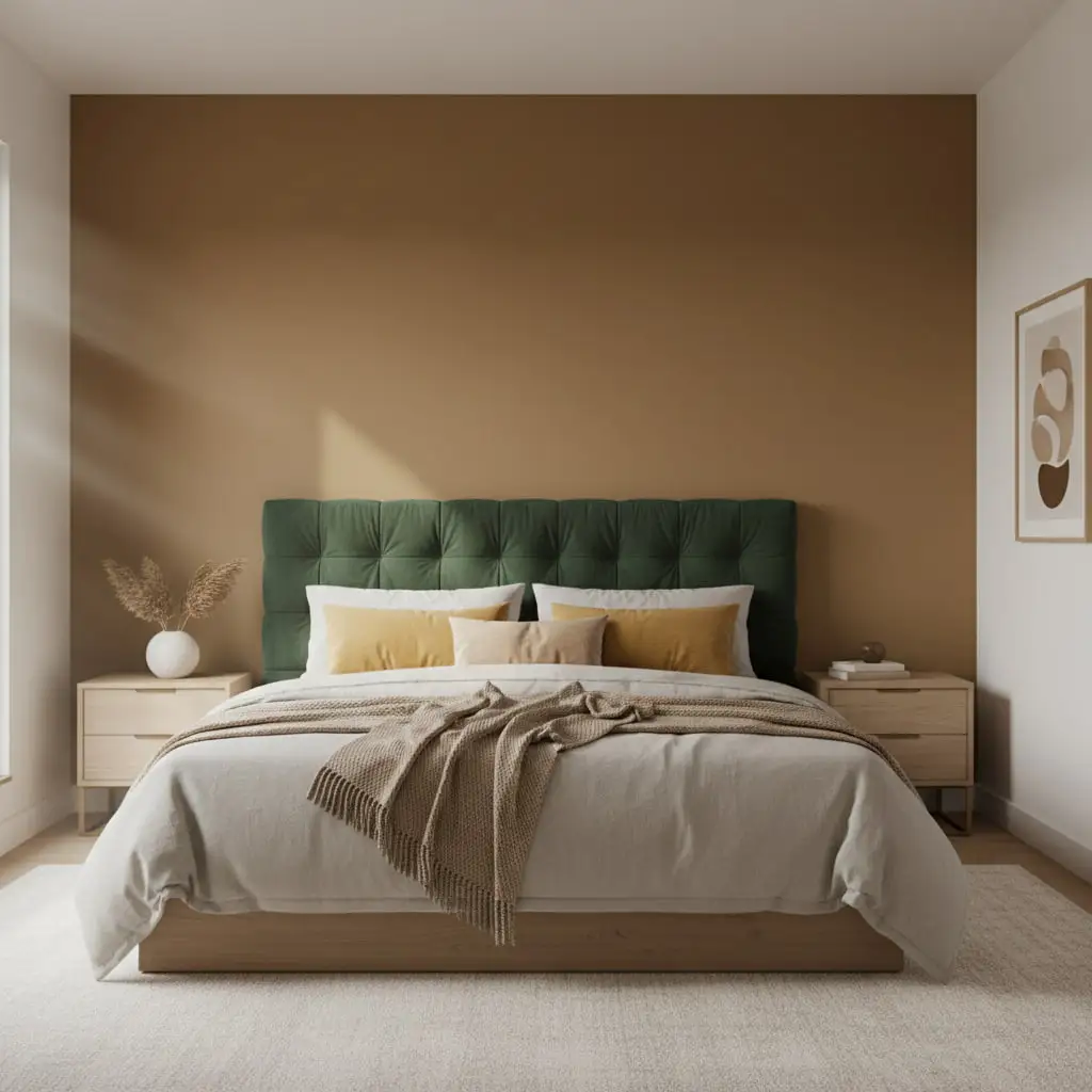 habitacion dormitorio color ocre
