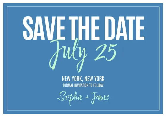 minimalist save the date card template