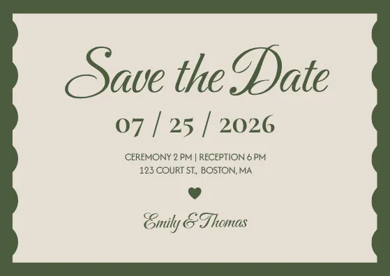 minimalist save the date card template