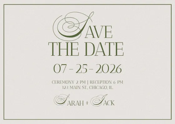 minimalist save the date card template